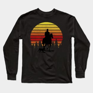 wild west horse rider American retro vintage Long Sleeve T-Shirt